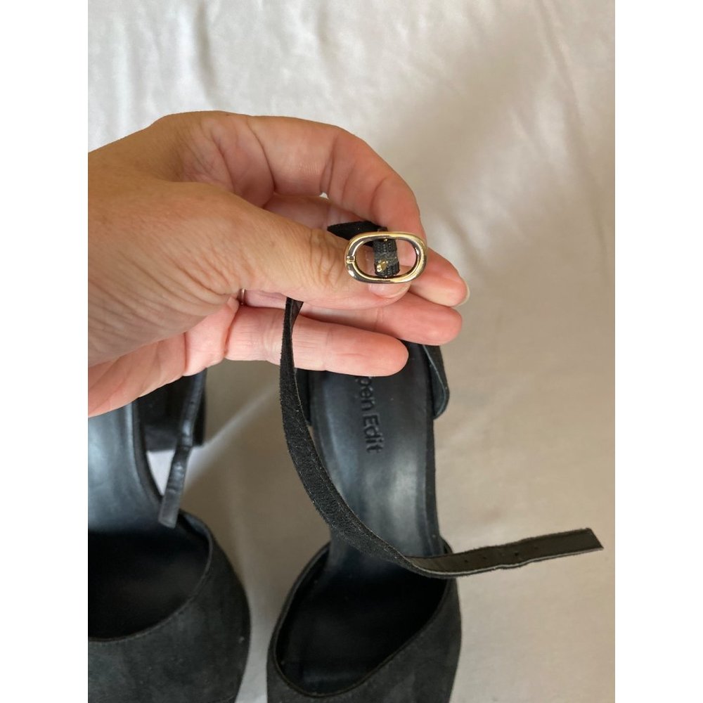 Open Edit Kimber Black Platform Open Square Toe P… - image 5